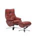 Orren Ellis Wanamaker 33" Wide Leather Match Manual Swivel Ergonomic Recliner w/ Ottoman Leather Match in Red | 44 H x 33 W x 34 D in | Wayfair