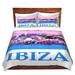 East Urban Home Poster Ibiza Duvet Cover Set Microfiber in Blue/Indigo | 1 Queen Duvet Cover + 2 Standard Shams | Wayfair