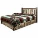 Loon Peak® Homestead Collection Lodge Pole Pine Platform Storage Bed Wood in Gray/White | 47 H x 46 W x 87 D in | Wayfair