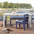 Uwharrie Chair Jarrett Bay Solid Wood Dining Table Wood in Blue | 21 H x 69 W x 40 D in | Outdoor Dining | Wayfair JB91-030W
