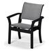 Telescope Casual Leeward MGP Sling Stacking Café Outdoor Chair Sling, Glass in Black | 34 H x 28.5 W x 26 D in | Wayfair 950893002