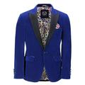Mens Velvet Tuxedo Dinner Jacket Retro Smoking Coat Formal Tailored Fit Blazer[BLZ-Dinner-Mike-Royal-Blue,Royal Blue,Chest UK 50 EU 60]