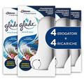 Glade Sense & Spray Base mit Bewegungssensor (Nachfüllpackung), Duft Ocean Adventure 4 x 18 ml