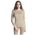 Jasmine Silk Women Pure Silk Round Neck Thermal Top Vest Nude (Small)