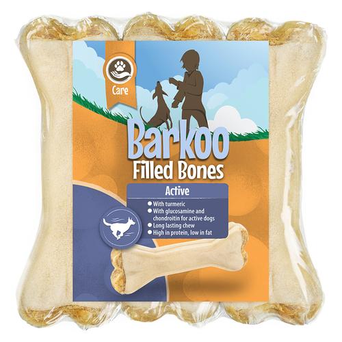 Barkoo gefüllte Kauknochen – Active (mit Glucosamin) – 12 cm, 300 g (6 Stück)