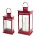 Breakwater Bay 2 Piece Metal Lantern Set Metal in Red | 20 H x 10 W x 6.5 D in | Wayfair AC12075E175A4D3B9CED7CD5B1325808