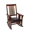 Harriet Bee Arcola Rocking Chair Faux Leather/Wood/Solid Wood in Brown/Red | 42 H x 28.75 W x 21 D in | Wayfair 17E8A0C7B0344FAB945257A4FB24A117