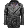 Game Technical Apparel Mens Winchester Antique Waxed Cotton Jacket - Quilted Tartan Linning (XXL, Black)