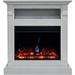 Cambridge Sienna 34 Freestanding Electric Fireplace with Remote| Multi-Color Flame| Log Insert | White Mantel | For Rooms up to 210 Sq.Ft. | Adjustable Heat Settings | Timer