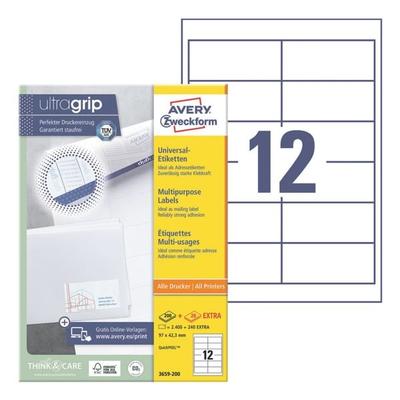 Avery Zweckform 2640er-Pack Universal-Etiketten mit ultragrip »3659-200« weiß Image
