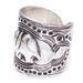Thai Journey,'Elephant-Themed Karen Silver Wrap Ring from Thailand'