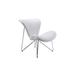 Butterfly Chair - Orren Ellis Davalos 28" Wide Butterfly Chair Faux Leather in Gray/White | 34 H x 28 W x 30 D in | Wayfair