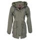 Brave Soul Womens Military Polyester Padded Parka Coat - Khaki - 8