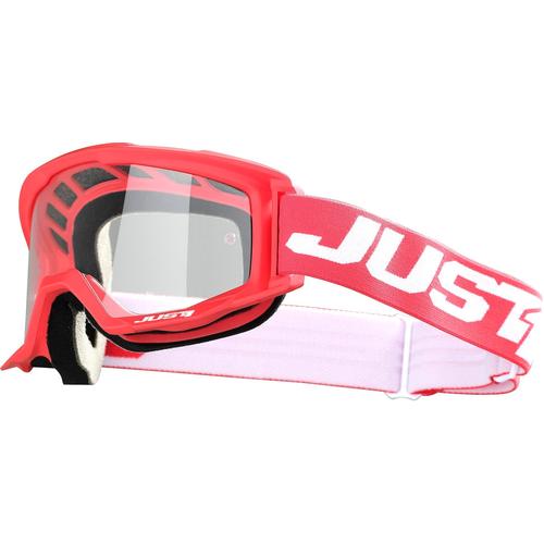 Just1 Vitro Motocross Brille, weiss-rot