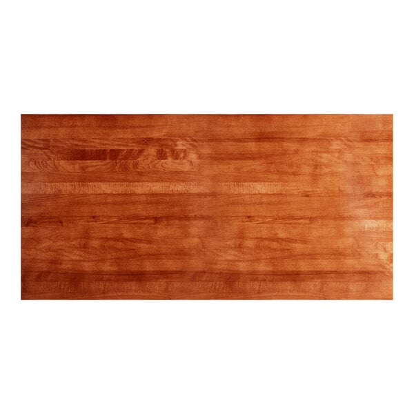 Lancaster Table & Seating Industrial 30" x 60" Solid Wood Live Edge Table Top with Rustic Mahogany Finish