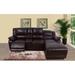 Brown Reclining Sectional - Winston Porter Sador 98" Wide Faux Right Hand Facing Reclining Sofa & Chaise Faux | 39 H x 98 W x 64 D in | Wayfair