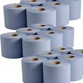 St@llion Blue 180mm Hand Towel Tissue Paper Rolls 2 Ply Centre Feed Cleaning Wipping (Pack of 12)