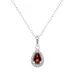 "Sterling Silver Pear Shaped Diamond Accent Frame Pendant Necklace, Women's, Size: 18"", Red"