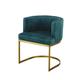 Fauteuil vintage en velours bleu canard