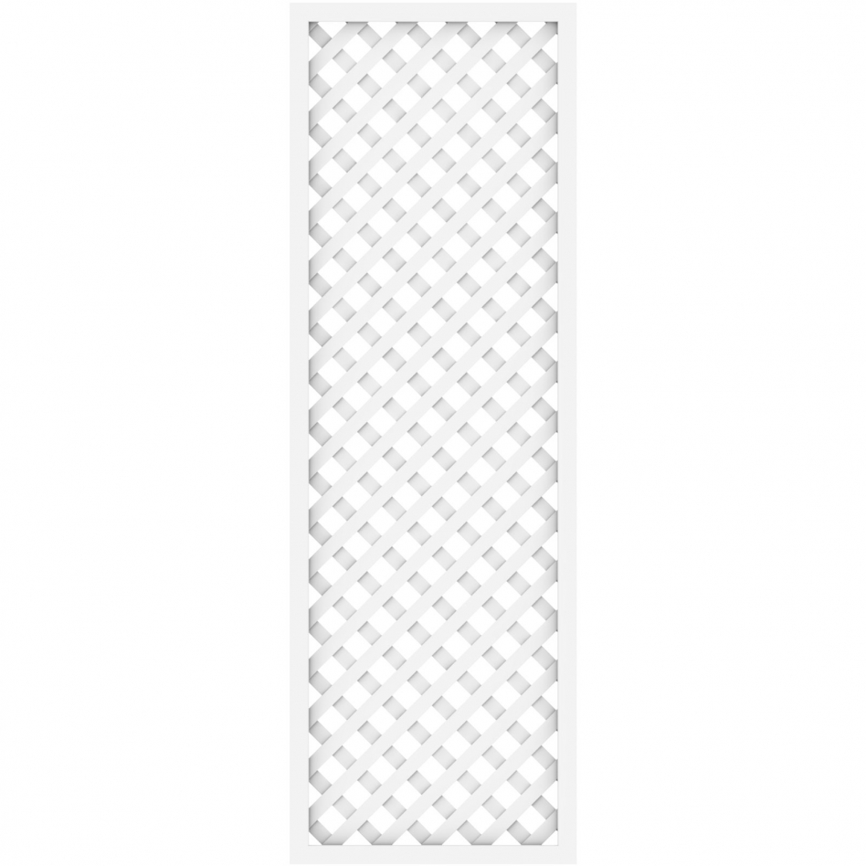 TraumGarten Sichtschutzzaun LONGLIFE RIVA und ROMO Diagonalgitter Weiß Sichtschutz, 60x180 cm Image