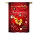 Breeze Decor Candy Love Spring Valentines Impressions Decorative Vertical 2-Sided Polyester Garden/House lag in Red | 28 H x 18.5 W in | Wayfair