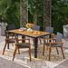 Ivy Bronx Wynnbrook 6 Piece Outdoor Dining Set Wood in Black/Brown/White | 30 H x 35.5 W x 59.25 D in | Wayfair 38F06A587BA0486CA4454824C37B6E28