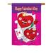 Breeze Decor 2 Piece Happy Valentine's Day Spring Valentines Impressions Decorative Vertical 2-Sided Flag Set in Pink/Red | Wayfair