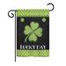 Breeze Decor Lucky Day Clover Spring St Patrick Impressions Decorative Vertical 13" x 18.5" Double Sided Garden Flag Set in Black/Green | Wayfair