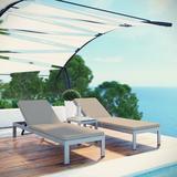 Wade Logan® Shore 3-piece Outdoor Patio Aluminum Chaise w/ Cushions Metal in Gray | 36 H x 65.5 W x 76 D in | Wayfair