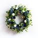 Canora Grey Larkspur Flower Ranunculus Berry Spring Everyday Silk Wreath Silk in Blue/Green | 30 H x 30 W x 5 D in | Wayfair