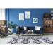 White 47 x 1 in Area Rug - House of Hampton® Ean Geometric Blue Area Rug Polypropylene/Jute & Sisal | 47 W x 1 D in | Wayfair