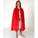 Story Book Wishes Girls' Capes Red - Red Velvet Hooded Cape