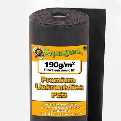 Aquagart - 25m² Unkrautvlies Gartenvlies Mulchvlies Bodengewebe 190g 1m breit pes