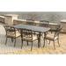 Fleur De Lis Living Carleton Rectangular 6 - Person 72" Long Outdoor Dining Set w/ Cushions Wood/Metal in Brown | 72 W x 38 D in | Wayfair