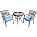 Fleur De Lis Living Carleton Round 2 - Person 30" Long Bistro Set w/ Cushions Glass/Metal | 29 H x 30 W x 30 D in | Outdoor Furniture | Wayfair