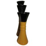 Longshore Tides Bouck 3 Piece Ceramic Candlestick Set Ceramic in Yellow | 12 H x 3.5 W x 3.5 D in | Wayfair 7C866413A8E74F629AB6EA172D9601A0