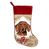 The Holiday Aisle® Dog Needlepoint Stocking Wool/Felt in Red | 17 H x 10 W in | Wayfair A2654D72C7DC4646A1DF86C50782E353