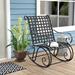 Lark Manor™ Apisan Iron Outdoor Patio Rocking Chair in Black/Gray | 34 H x 27 W x 34 D in | Wayfair 31BB242A50034384B925363789F5801E