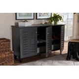 Baxton Studio Winda Modern Dark Gray 3-Door Wooden Entryway Shoe Storage Cabinet - SC864573 B-Dark Grey-Shoe Cabinet