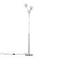 MiniSun Modern 3 Way Polished Chrome & Clear Acrylic Floor Lamp - Complete with 3w LED G9 Bulbs [3000K Warm White]