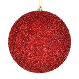 Vickerman 531389 - 4" Wine Beaded Ball Christmas Tree Ornament (6 pack) (N185619D)