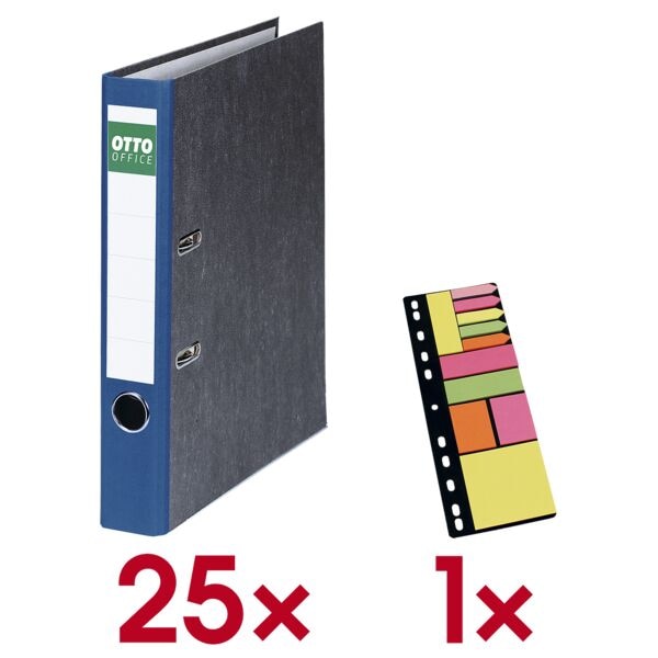 OTTO Office Re 25x Ordner »Future« inkl. 1 Pack Haftstreifen »Universal« blau, 5x32x28.5 cm