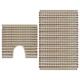 vidaXL Hand-Woven Jute Bathroom Mat Set Fabric Natural and White