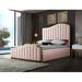 Mercer41 Wulff Velvet Upholstered Platform Bed Velvet in Pink | 61.5 H x 65 W x 87.5 D in | Wayfair CBB1F4AC1C4543FF9E88C1910EA3FE55