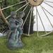 Astoria Grand Yadiel Girl and Boy Reading Together Statue Resin/Plastic/Stone in Gray | 15 H x 6 W x 8 D in | Wayfair