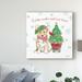 The Holiday Aisle® 'Holiday Paws V' Drawing Print on Wrapped Canvas in Green/Red | 14 H x 14 W x 2 D in | Wayfair F9356B618E734DDE80A33A360C0DC3C2