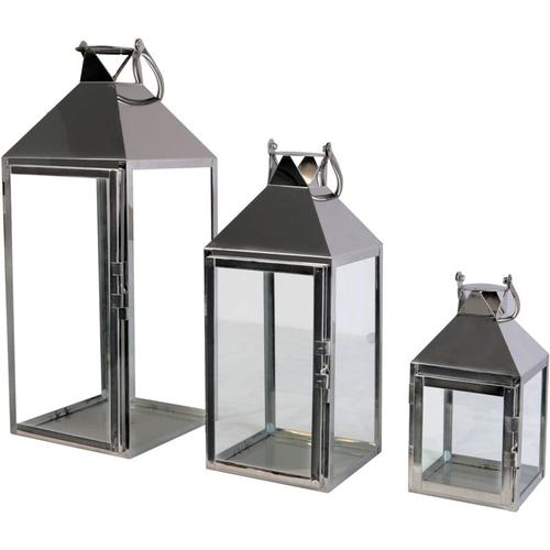 3er Laternen Set Edelstahl 25/40/53cm-MMC8130