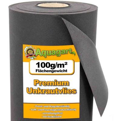 Aquagart - 42m² Gartenvlies Unkrautvlies Mulchvlies 100g 1,4m br.