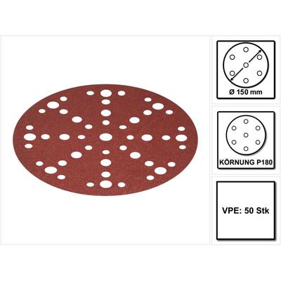 Stf D150/48 Schleifscheiben Rubin 2 P180 150 mm 50 Stk. ( 575192 ) für ro 150, es 150, ets 150, ets