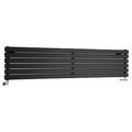 Design Heizkörper Horizontal Doppellagig Schwarz 354mm x 1600mm 1101W - Revive